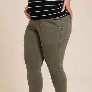 Olive Green Plus Size Maternity Pants